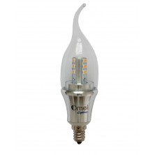 Dimmable 6-Pack OmaiLighting E12 6w LED E12 Candelabra Base Candle Bulb Light Bulbs 60w 60 watt Lamps Bent Tip With Free Shipping